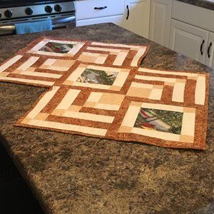 August Camping on the River Table Runner